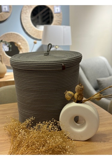 Victor Çok Amaçlı Düzenleyici Kapaklı Sepet,kapaklı Saksılık, Kapaklı Organizer 36x40 - Büyük Boy Gri