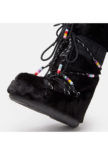 Moon Boot Icon Faux Fur Beads Kadın Bot 80d1408990 Siyah