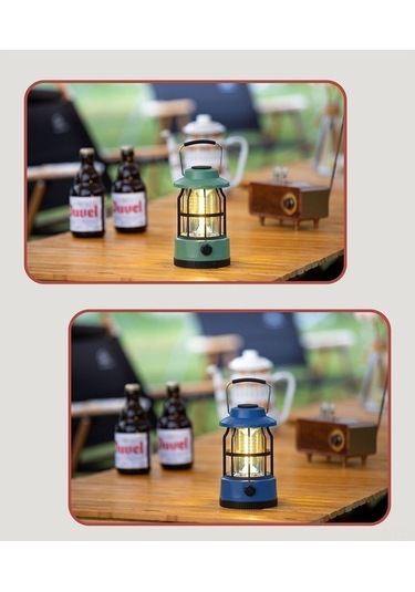 Ulzyvf Yürüyüş Suya Retro Led Kulp Kırmızı, Dayanıklı Cob Çadır Işığı, Acil Vk Fener Kırmızı