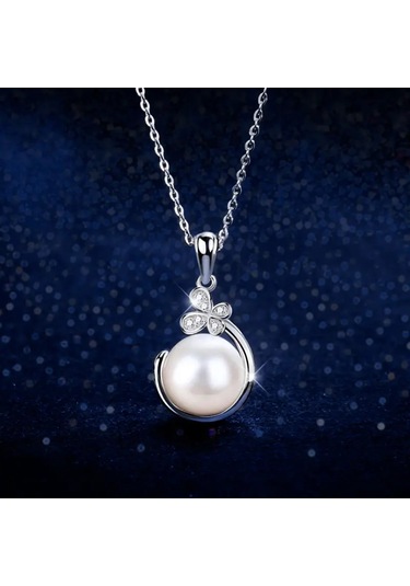 Çiçek İnci Takı Seti Gümüş, Yeni Yıl Hediye, Ahşap Kutu İçerisinde Gümüş