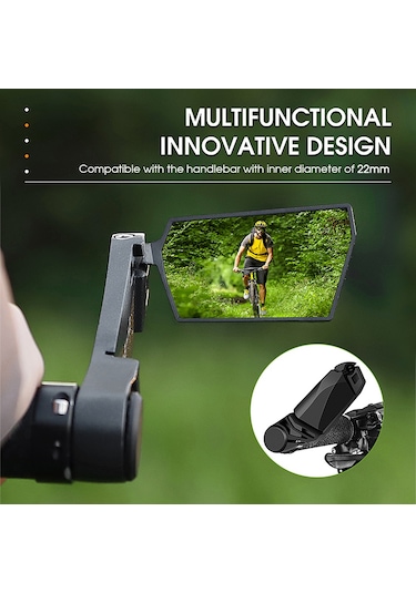 2 Adet Bisiklet Aynası Bisiklet Arka Görüş Aynası Katlanabilir 360 Derece Dönen Arka Görüş Bisiklet Aynası Gidon Güvenlik Aynası Dağ Yolu Bisikleti İçin