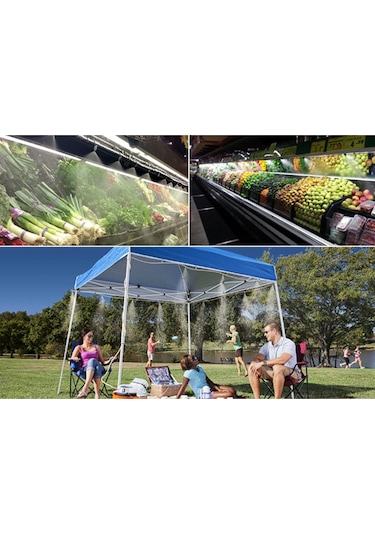 Dofolink 6m Siyah Bahçe Serası Sprey Sistemi Seti - Soğutma Sulama - Bakır Paslanmaz Çelik Pe Malzeme - 6 Başlı - Teflon Bandı Hediyeli