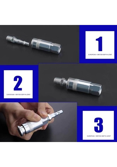 Dashanshop 2 Adet Avrupa Stili Hortum Bağlantı Adaptörü Kompresör Parçaları