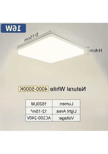 Fastbuy Ming&ben 16w Led Tavan Lambası, Nötr Işık, 15cm, Kompakt İç Mekan, 110-240v, Mutfak/salon Nötr Işık