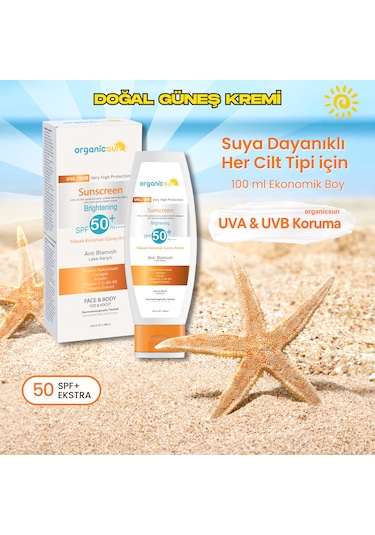 Organicsun Spf 50+ Yüz Ve Vücut Güneş Kremi 100 Ml 3'lü Set