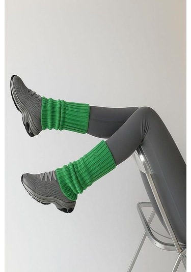 2 Adet Basic Kalın Pamuk Karışımlı Tozluk Yeşil