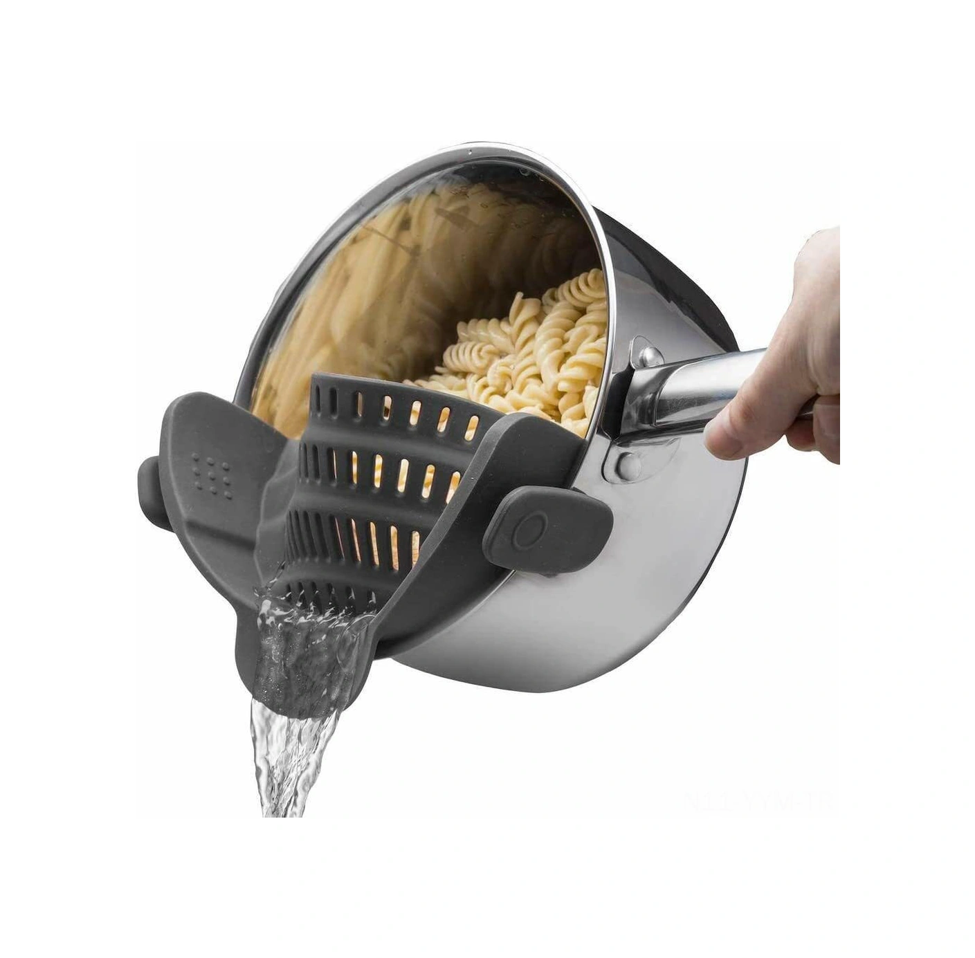 Geeksen Ev Kullanıma Silikon Süzgeç Tencere Kenarı Sıvı Engelleyici - Yeşil Makarna Sebze Süzme Ve Dökülmeyi Önleme Aracı