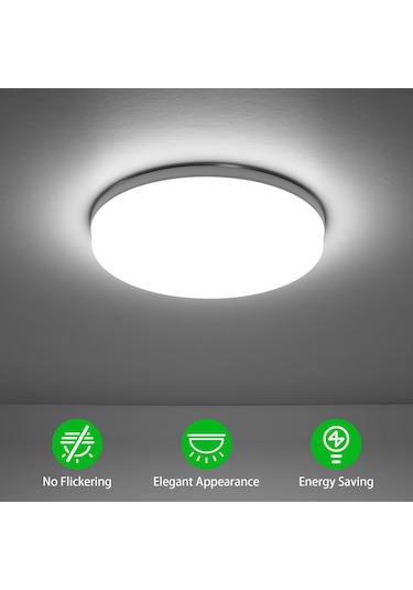 Hombey 18w Led Tavan Lambası, 6500-7000k Beyaz Işık, Ac85-265v, Pp&pc Malzeme, Ip20 Koruma Beyaz