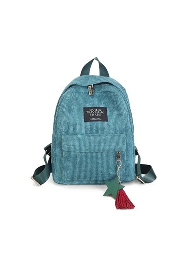 Yogodlns Kadife Sırt Çantası - Okul Ve Dizüstü Bilgisayar İçin Püsküllü Tiki Tarzı Çantamor Mor