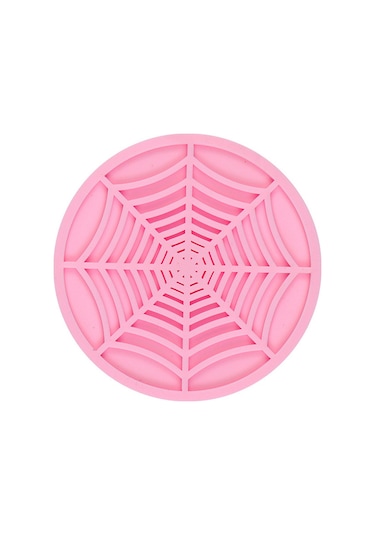 İçecekler İçin Silikon Örümcek Ağı Bardak Altlıkları, Pembe Pembe