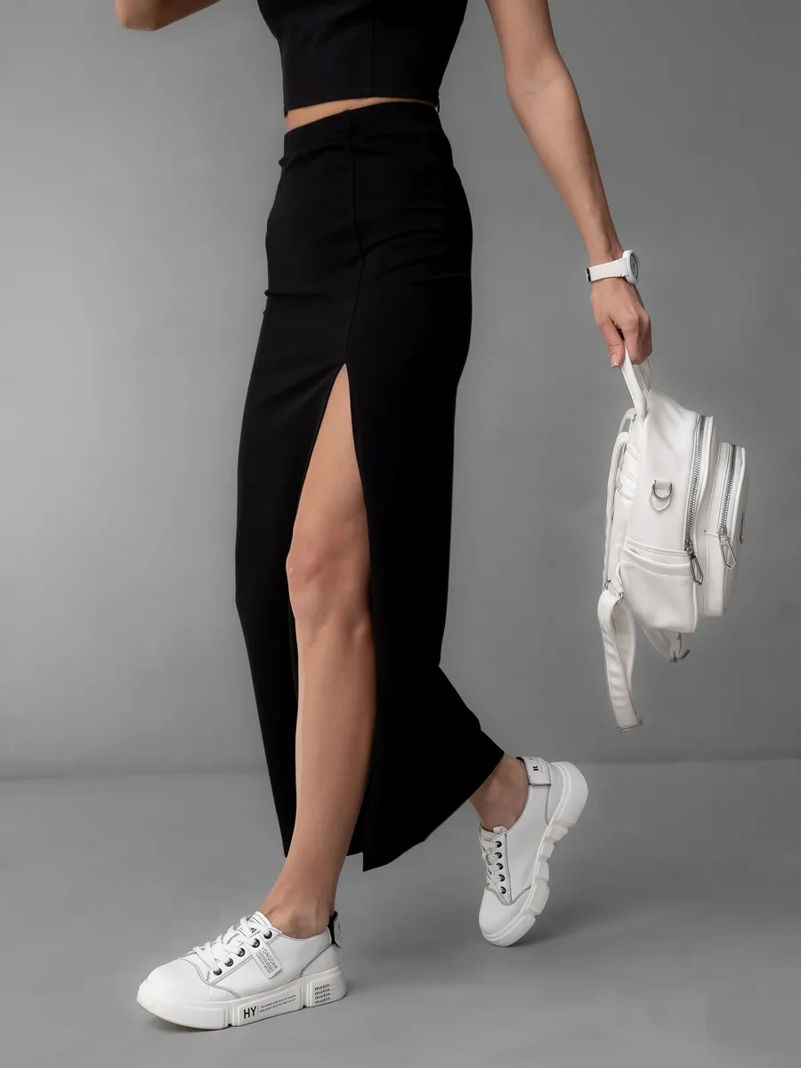 Floy Uzun Yırtmaçlı Maksi Etek 188578596 Siyah