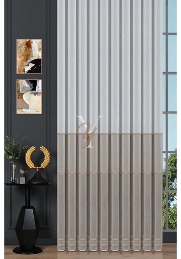 6207 Tül Perde V-bej Bej