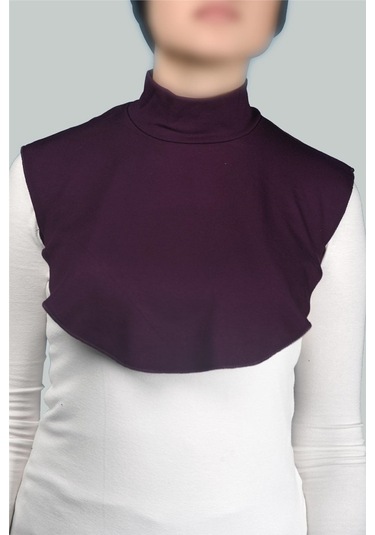 Altobeh Düz Balıkçı Yaka Boğazlı Penye Tesettür Kadın Yakalık Boyunluk - Mürdüm
