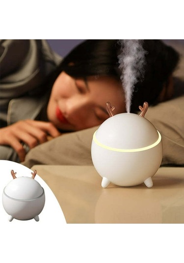 Neevoyu Küçük Boylu Sessiz Nemlendirici - Otomatik Kapanma, Çift Sprey Modu, Ev Ofis Araç İçin Uygun, 300ml Su Tankı