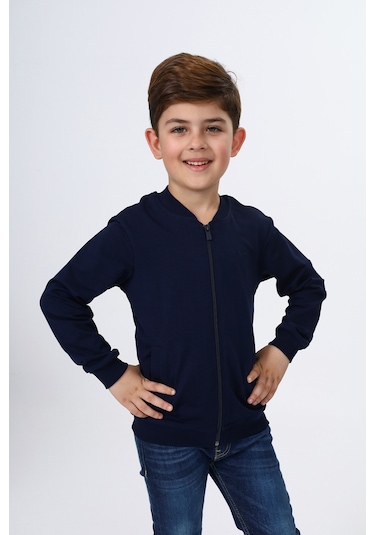 Toontoy Erkek Çocuk Nakışlı Hırka Lacivert
