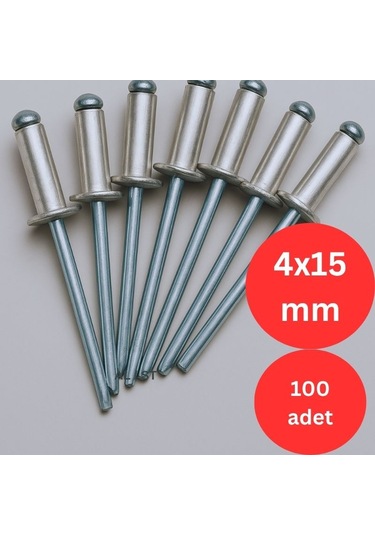 4x15 Pop Perçin Alüminyum - Çelik Al - St 100 Adet