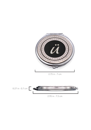 Zekupp Retro Ü Harfli Işlemeli Makyaj Aynası