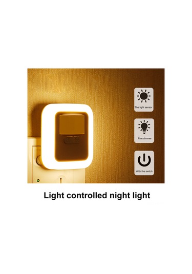 Kangvka Hareket Sensörlü Led Gece Lambası 2'li Paket - Otomatik Açma/kapatma 3000k Islak Beyaz Işık 5 Seviye Parlaklık Regülasyonu Eu Fişi Ac240v