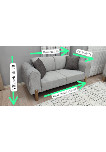 Mimoza Bohem Koltuk Takımı Antrasit - Gri