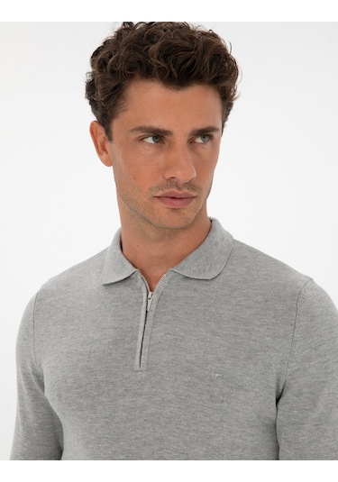 Pierre Cardin Erkek Gri Melanj Kazak /triko 50315406-vr086 Gri Melanj