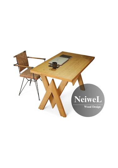 Neiwel Asur Doğal Ahşap Çalışma Ve Ofis Masası-70cm-200cm Açık Ceviz