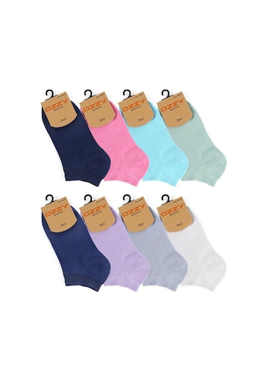 Ozzy Socks Pamuklu Renkli Kadın Patik Çorap 8'li 36 - 40 Çok Renkli