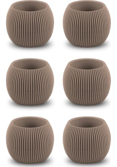 Omnipazar Krs-363 Plastik Mercan Kaktüs Saksı 0.7 Litre Kahverengi 6 Adet