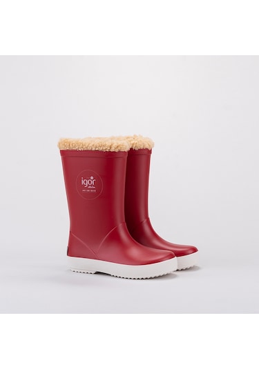 Igor Splash Nautico Borreguito Çocuk Kırmızı Çizme Düz W10207 Kırmızı