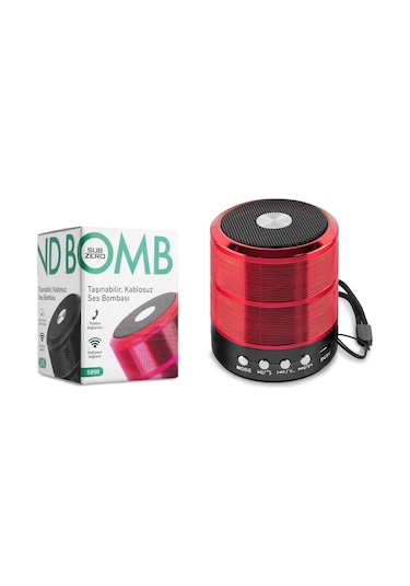 Subzero Sb50 Sound Bomb Çoklu Bağlantılı Kablosuz Mini Hoparlör Kırmızı
