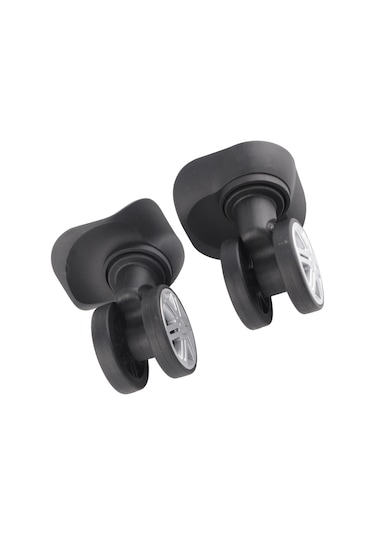 Geeroyoo Sessiz Çift Sıra Büyük Tekerlek Valiz Tamiri Aksesuarı Pp+pet Materyal Siyah 2 Adet Tekerlek 8 Adet Vida