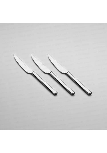 Nehir Dalyan Sade 12 Adet Tatlı Bıçak Takımı Gri