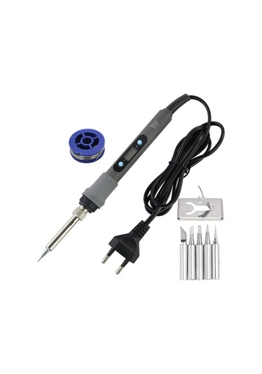 Ayarlanabilir Dijital Ekran 80w Elektronik Lehimleme Demir Elektrik Kaynağı Blue 60w Set-1 220v Eu Plug Fy