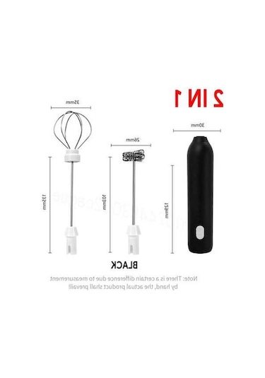 Ulzyvf Yumurta Tip-c Süt Siyah Siyah Şarj Pişirme Mini Makinesi Köpürtücü Köpük Kahve Kablosuz In Hız Elektrikli El Çırpma Çırpıcı Araçları 3 2 1 + Ot Siyah