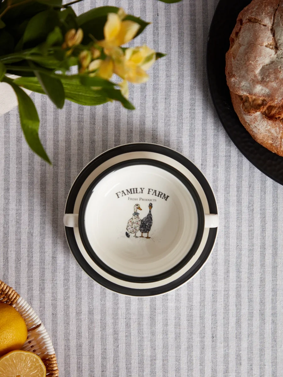 Lefard Soupy 250 Ml İle Tabak "family Farm" Porselen 145524607 Beyaz