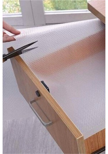 45cm X 10 M Şeffaf Kaydırmaz Raf Dolap Ve Çekmece Örtüsü Ve Maket Bıçağı Beyaz