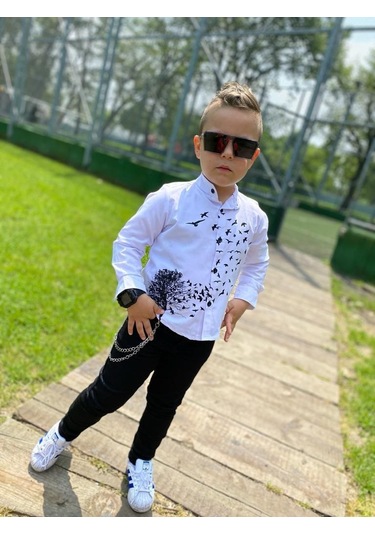 Modavals Erkek Çocuk 4 Parça Deri Ceket Kot Pantolon Kombin - 574283691 Siyah