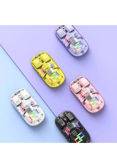 Yılıma Rf-2145 Kablolu Kablosuz Bluetoothlu Rgb Şeffaf Mouse