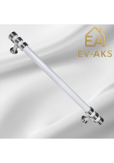 Reis Kulp Nesli Model Alüminyum Metal Dolap Çekmece Kulpu Beyaz - Krom