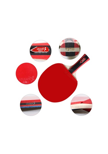 Ranyeek 2 Oyuncu Ping-pong Seti: 2 Raket + 3 Top + Çanta, 7 Katlı Ahşap Sap, Yumuşak Kauçuk Yüzey, Ev/spor Kulübü İçin Dayanıklı