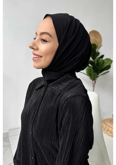 Kahijab Çıtçıtlı Bone - Siyah - Standart Siyah