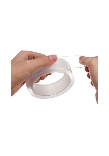 3metre Çift Taraflı Şeffaf Silikon Bant Yapıştırıcı İz Bırakmaz N11.148