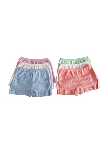 Tutku 0853 Kız Çocuk Pandora Şort 6'lı Paket Kombin Çok Renkli