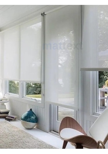 Beyaz Sun Screen Stor Perde Beyaz