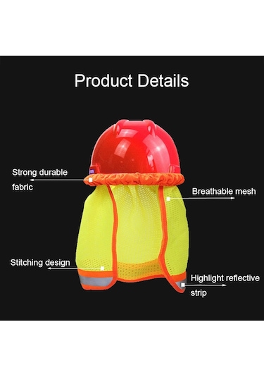Ah-004 Yaz Güneş Koruyucu Kask Şapkasız Nefes Yansıtıcı Kapak Kapağı Floresan Sarı