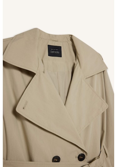 Defacto Regular Fit Çıkarılabilir Kapüşonlu Kemerli Trençkot E8585ax25aubg730 Bej