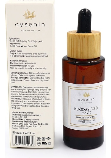 Aysenin Buğday Ruşeym Yağı / Wheat Germ Oil 50 ML.