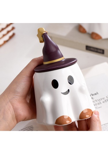 Qingmipy Halloween Canavar Figürlü Seramik Kupa 401-500ml Büyük Kapasiteli Ofis Kahve Süt Bardak Çok Renkli