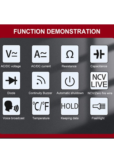 Maiyame Tooltop 8106t Lcd Ekranlı Taylandlı Sesli Multimetre - Otomatik Ac/dc Tanıma, Kapasite/diyot Testi, 6000 Gösterim, Arka Işık Ve El Feneri