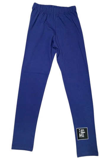 Kız Çocuk Iam Art Yazılı Likralı Koyu Mavi Mevsimlik Tayt Koyu Mavi