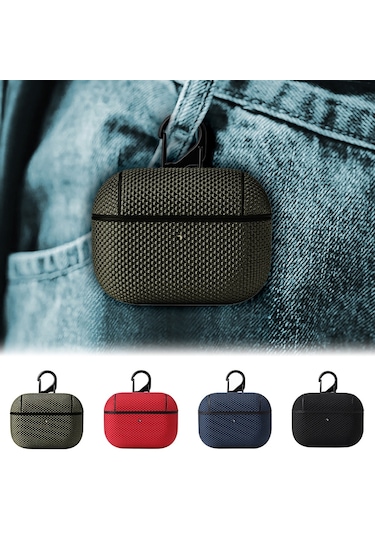 Airpods Uyumlu 1/2 İçin Kancalı İş Bezi Kulaklık Koruyucu Kılıf Mavi